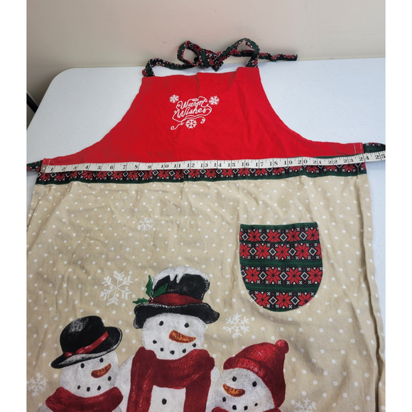 St. Nicholas Square Apron Snowman Holiday Yuletide Warm Wishes Grannycore Family - Picture 4 of 9